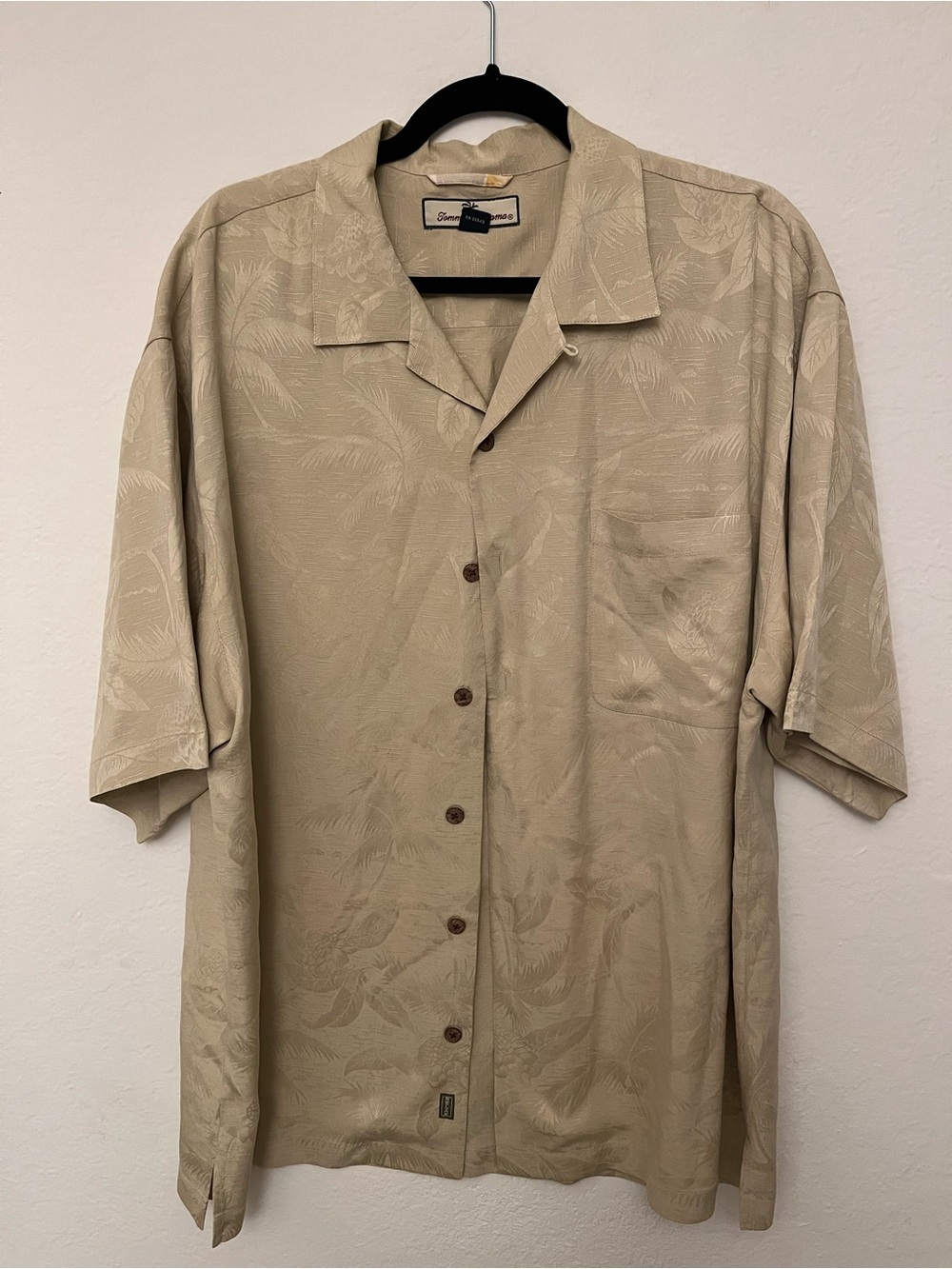 Tommy Bahama Tan Short-Sleeve Camp Collar Button-Up Shirt